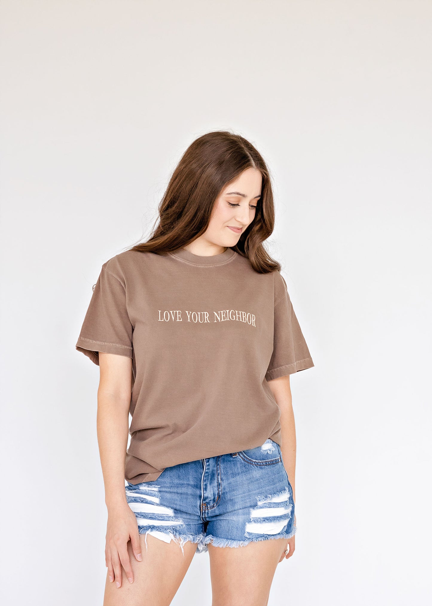 Love Your Neighbor Embroidered Tee