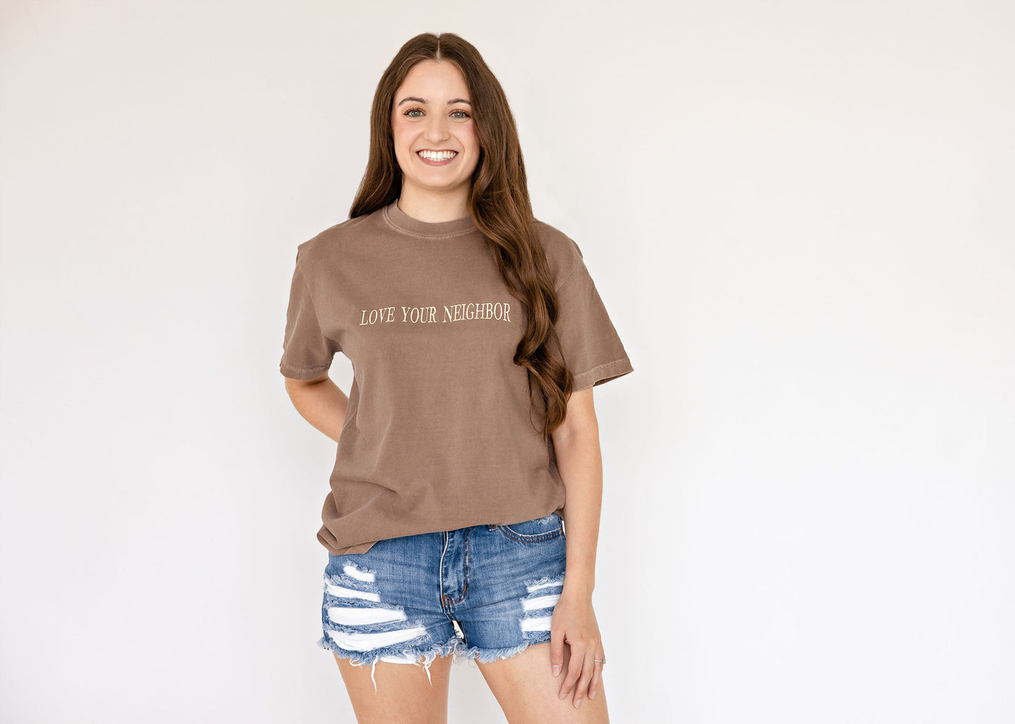 Love Your Neighbor Embroidered Tee